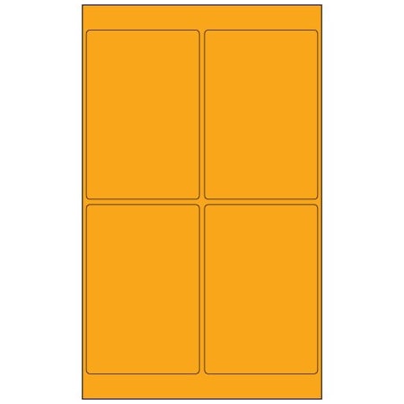 Bsc Preferred 4 x 6'' Fluorescent Orange Rectangle Laser Labels, 400PK BUY00025550